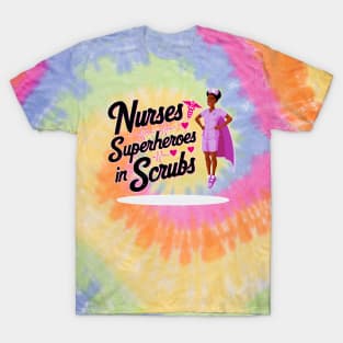 Nurses Superheroes in scrubs hospital medical staff workers T-Shirt